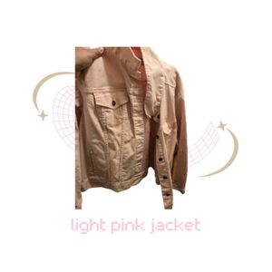 light pink faux denim jacket